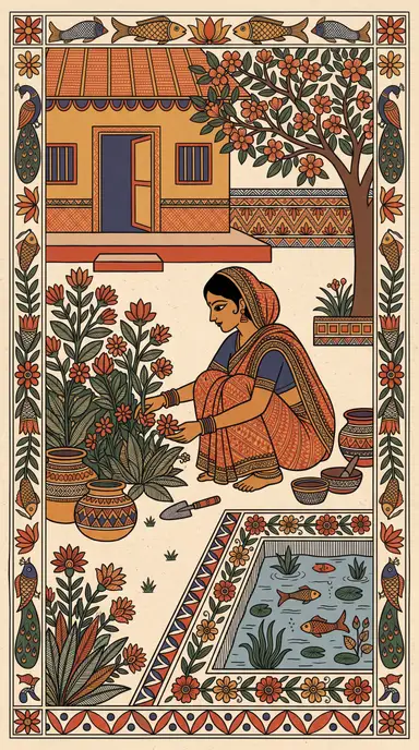South Asian folk-art blend · معاينة النمط